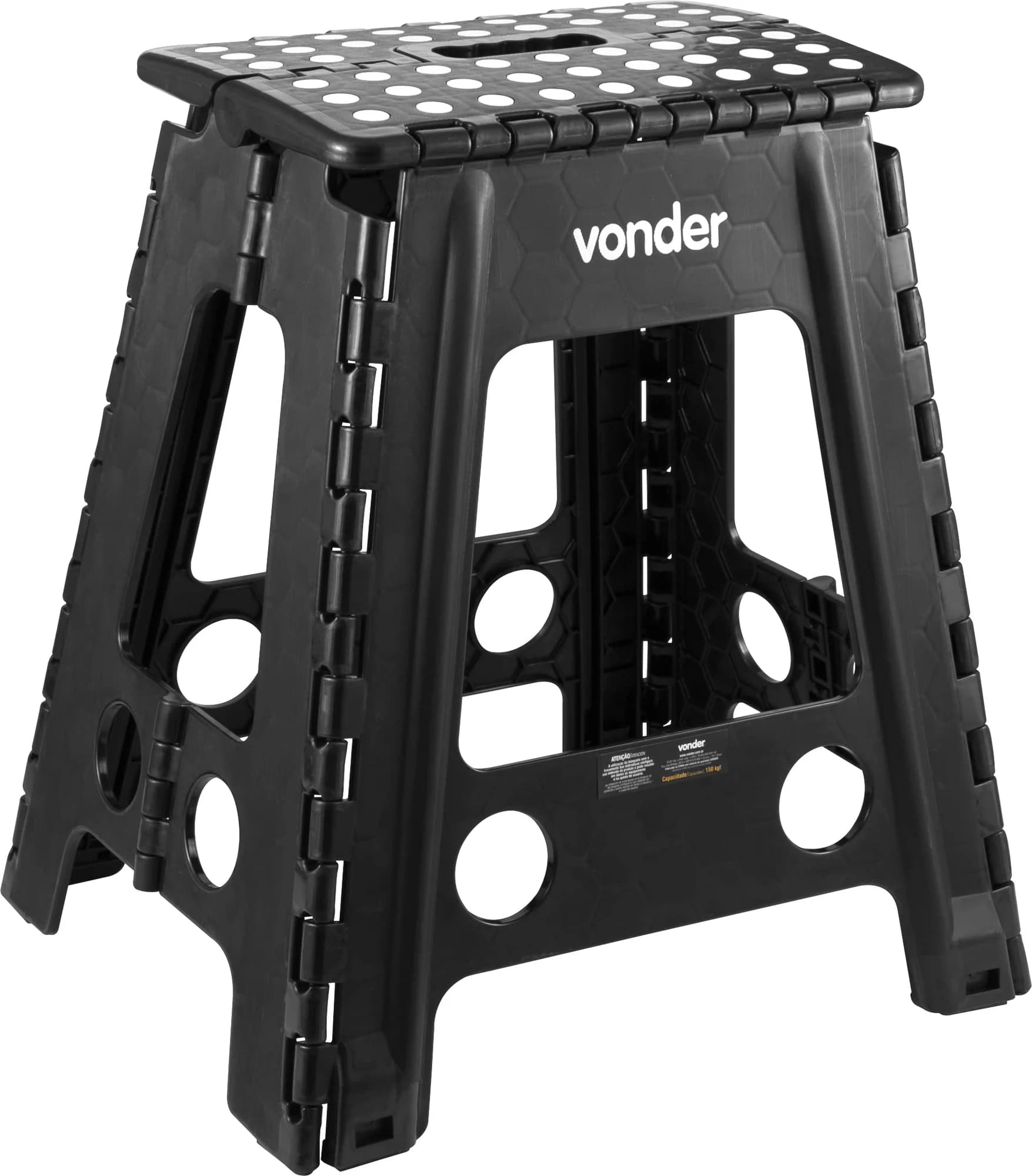 Vonder, Banqueta Plástica Dobrável, Preta, Altura 450 Mm.