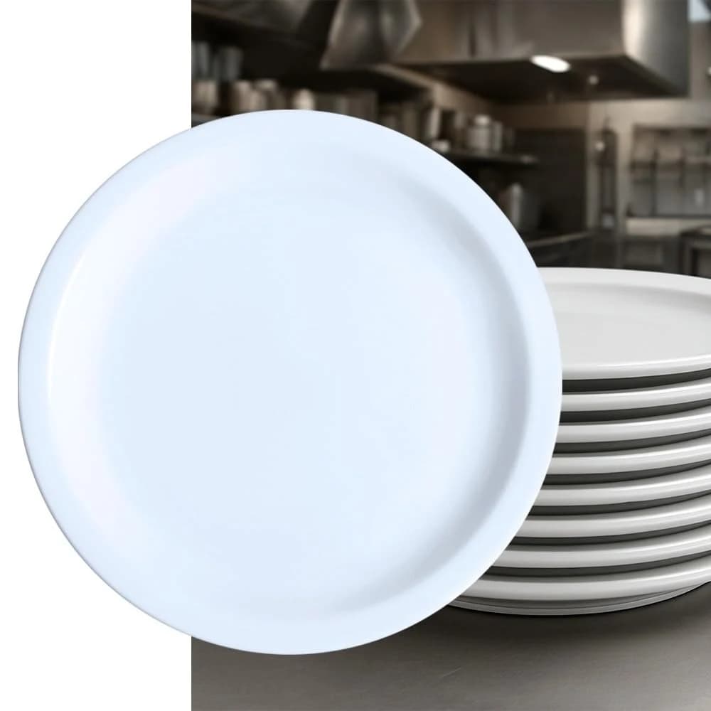 Jogo 12 Pratos Rasos Grandes 27cm Porcelana Profissional Compatível