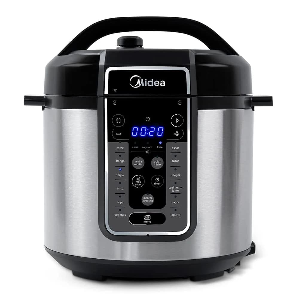 Midea Panela de Pressão Elétrica 6L com 12 receitas pré-programadas, 3