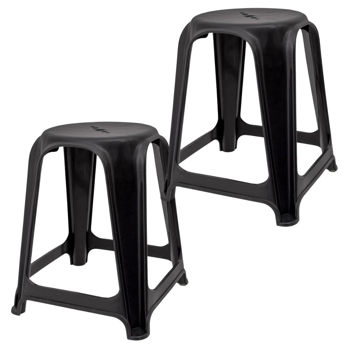 Kit 2 Bancos Banqueta Banquinho de Plástico Reforçado Suporta Até 120kg