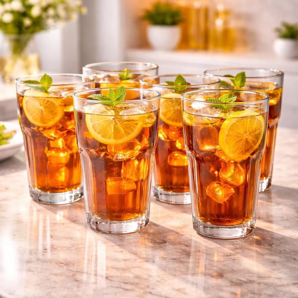 Kit 6 Copos de Vidro 350ml Premium para Água Suco Refrigerante Drinks
