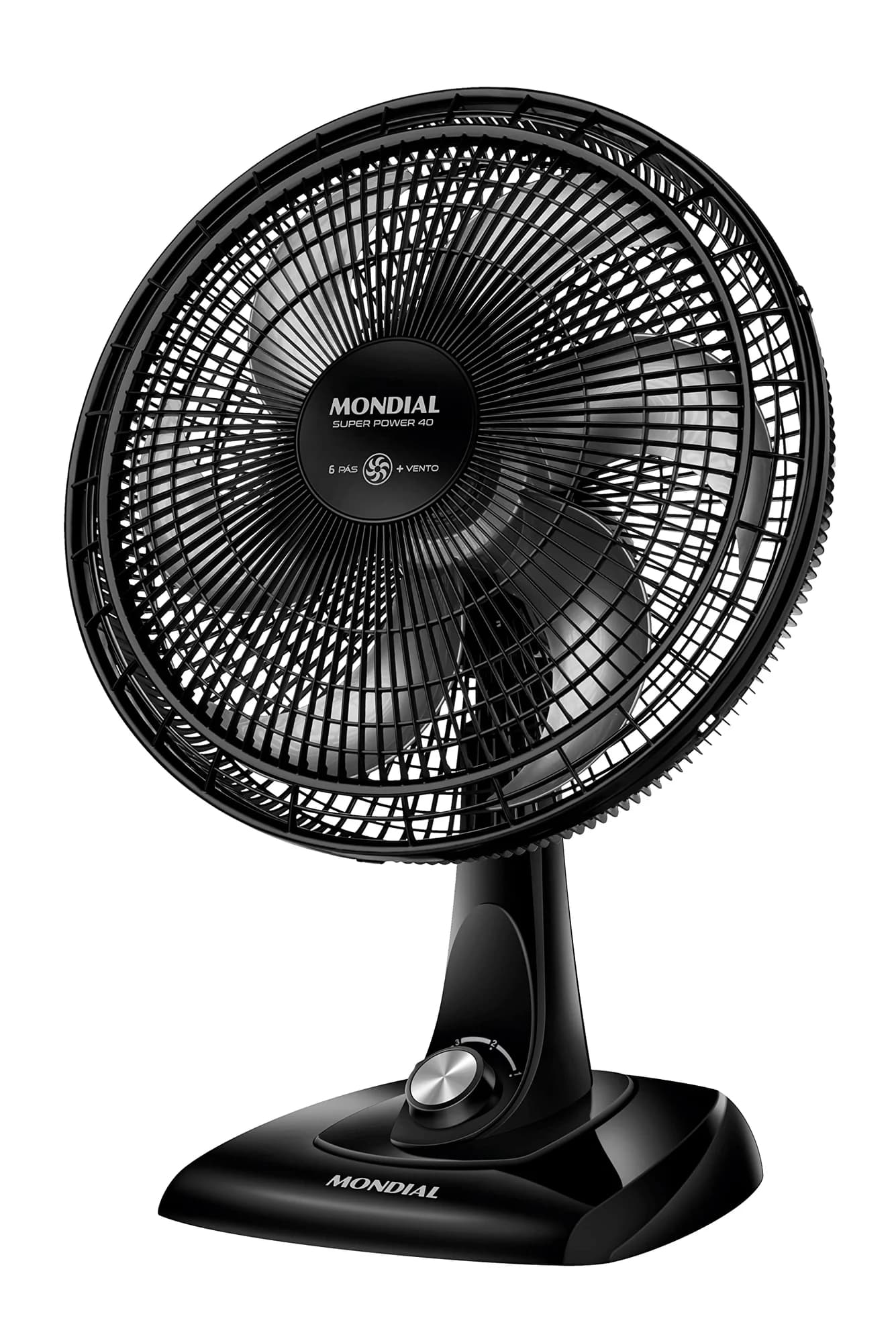 Ventilador de Mesa Mondial Super Power 40cm 110V Preto/Prata