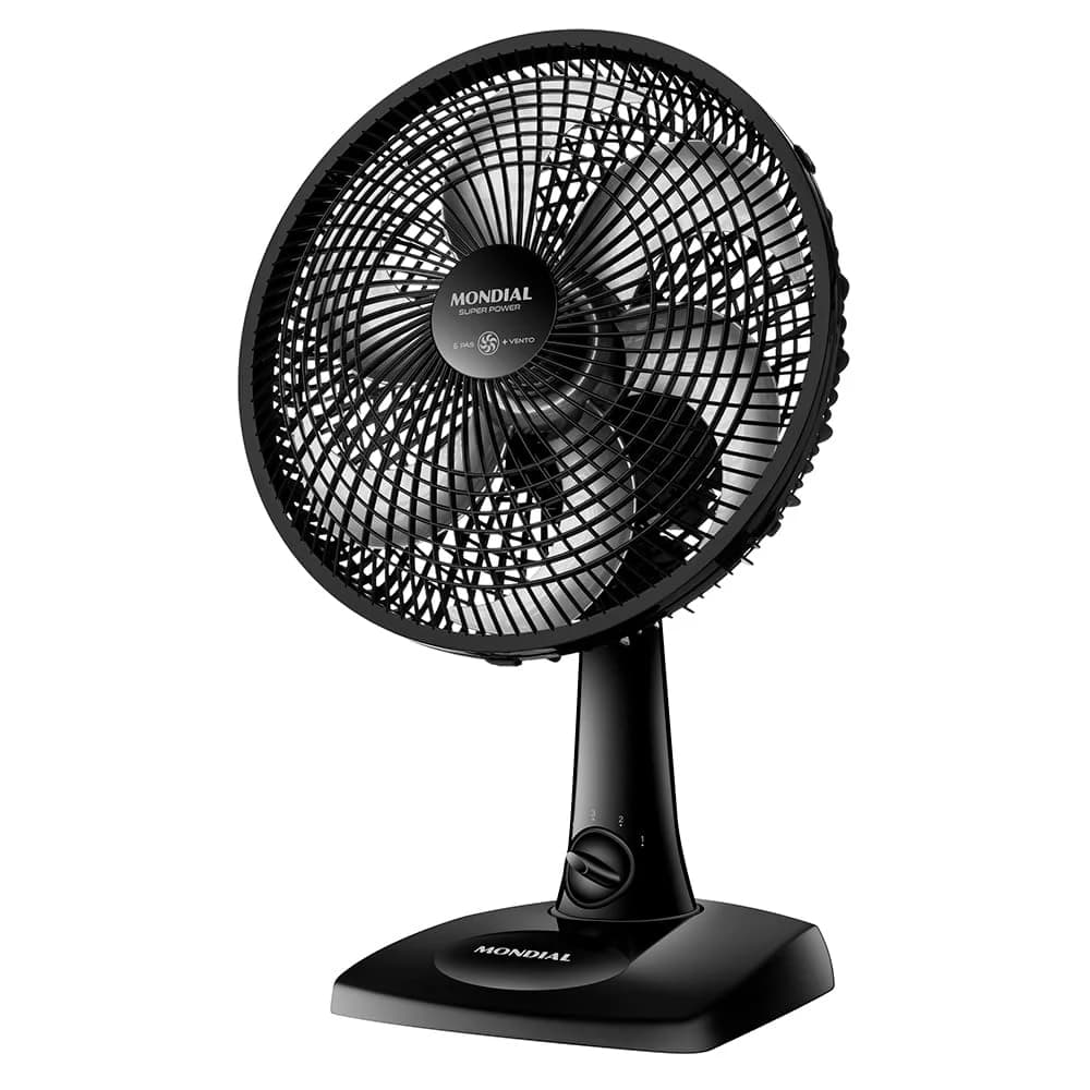 Ventilador de Mesa Mondial Super Power 30cm 110V Preto/Prata